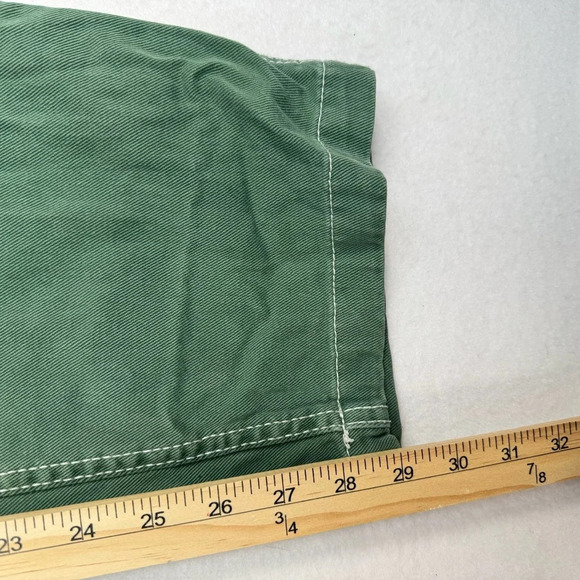 Garage Wide Leg Cargo Jeans Womens Size 1 Green Denim High Rise Pockets - Picture 8 of 12